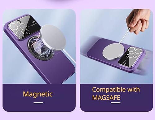 Miniatura 9 de Funda magnética para iPhone 14 Pro Max compatible con Magsafe, protección completa de cámara con protector de lente, ultrafina para hombres y