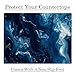 Dark Marbled Blue Marble Kitchen Glass Cutting Board Ocean Decorative Gift Marbled Granite Stone Rock Gift For Her Mom Wife (Dark Marble)