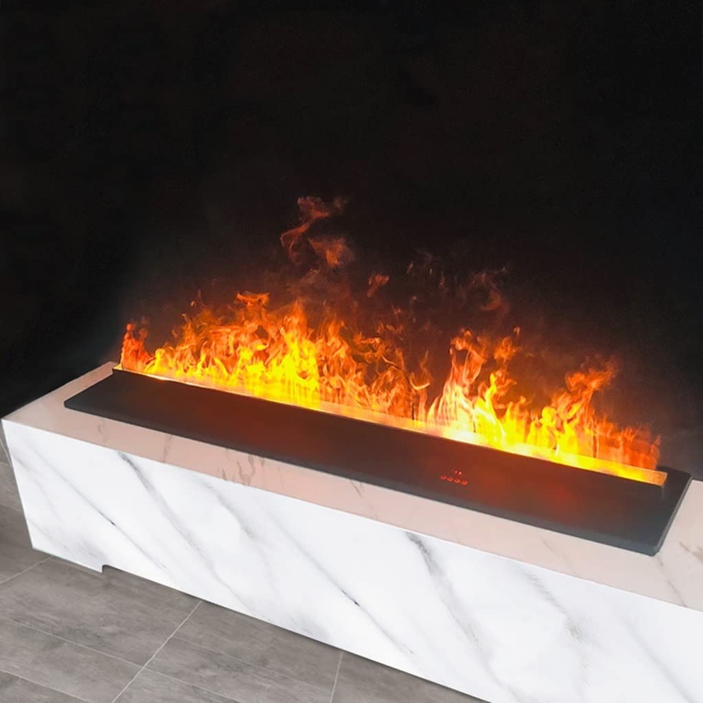 Fuoco Finto Camini Elettrici Incorporati Umidificatore Atomizzazione Camino Elettrico Simulazione 3D Fiamma Telecomando E Controllo Touch Screen Mobili per Il Soggiorno(A)