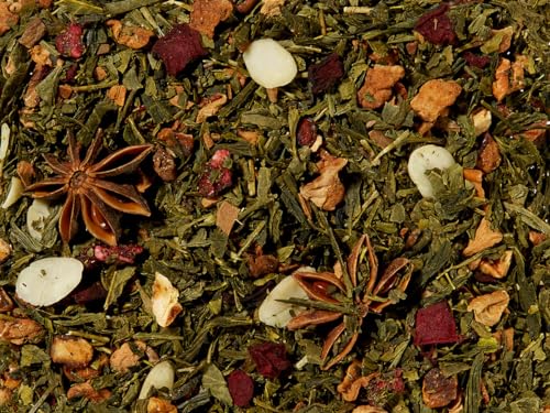 teemando® Mezcla de té verde Sencha Winter granada granada canela nota aromatizada, 1 kg