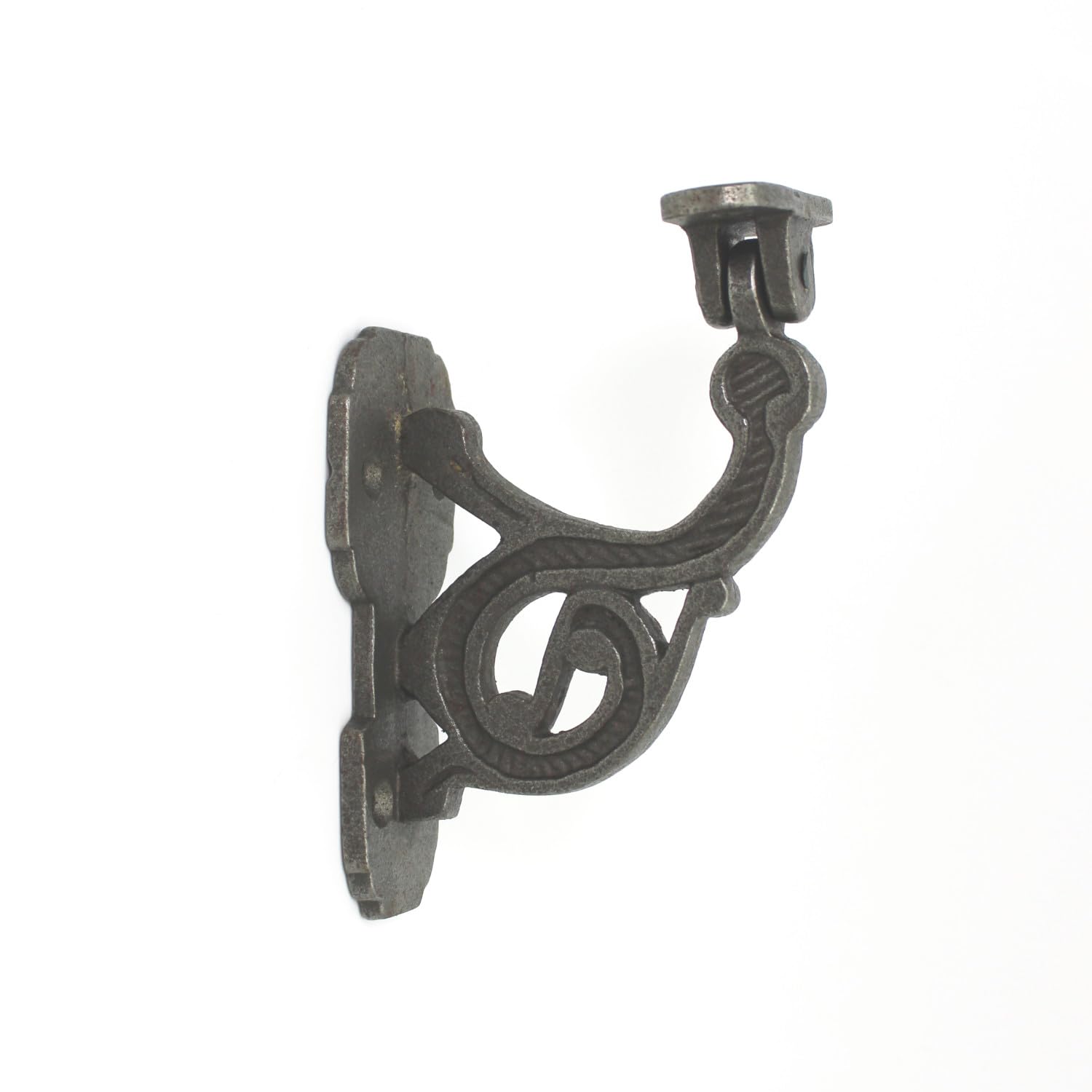 Oakcrafts Iron Grey Antique Cast Iron Victorian Scroll Swivel Handrail Bracket