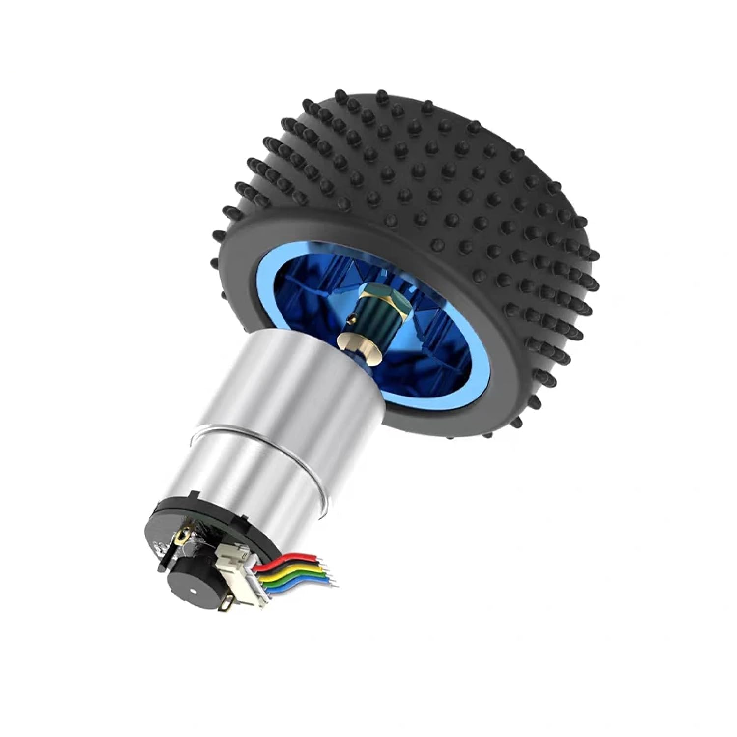 JGB37-520 DC Motor with Hall Encoder, Smart Car Kit, 12V/24V, 6-1590 RPM Adjustable Speed, Forward/Reverse Control, Wheel Assembly (35RPM 12V)