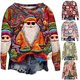 Ugly Christmas Sweatshirts for Women Men Long Sleeve Xmas Top Crew Neck Pullover Graphic Sweaters