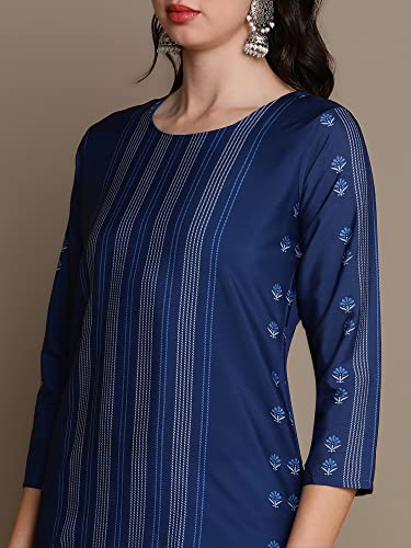Image of Vaamsi Women's Crepe Solid Regular Kurta