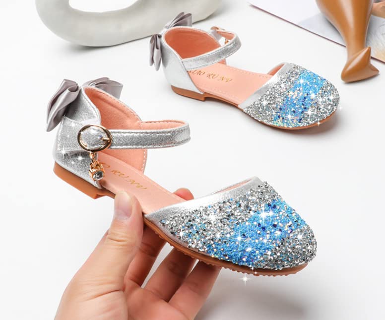 Girls Dress Shoes Glitter Princess Ballerina Flat Mary Jane Party Wedding Flower Sandals4