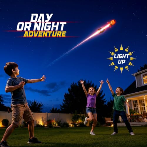 Light Up Toy Slingshot Rocket Launcher - Kids Outdoor Toys Ages 8-12 Years - 10 Year Old Boy Birthday Gift - Outside Sling Shot Boys Toys for 8 9 10 11 12 Year Old - Fun Gifts for Boys 8-10, 8-12 - Image 2