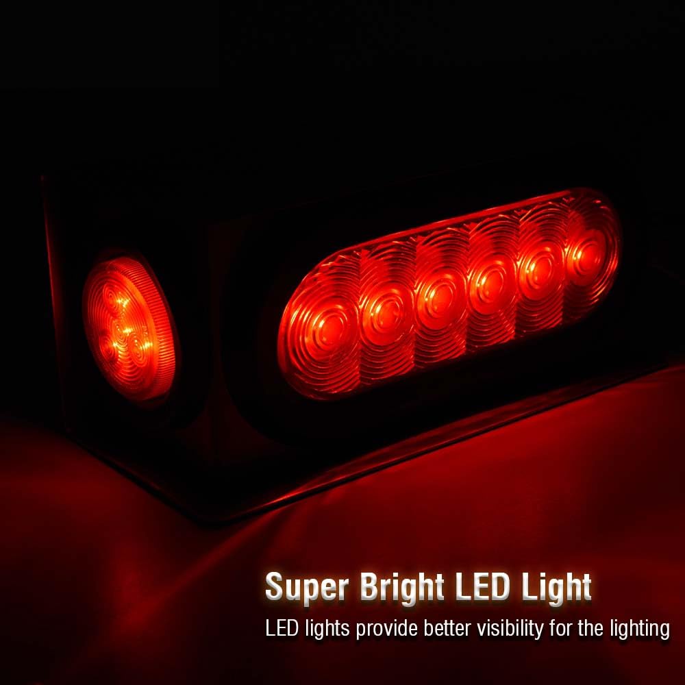 Luc Traseras LED Redondas Para Camión, Lámpara Trasera Para Remolque, Señal De Giro Dinámica, ámbar + Rojo + Blanco, Luz De Freno Para Tractor DRL, 4 Pulgadas - AliExprs