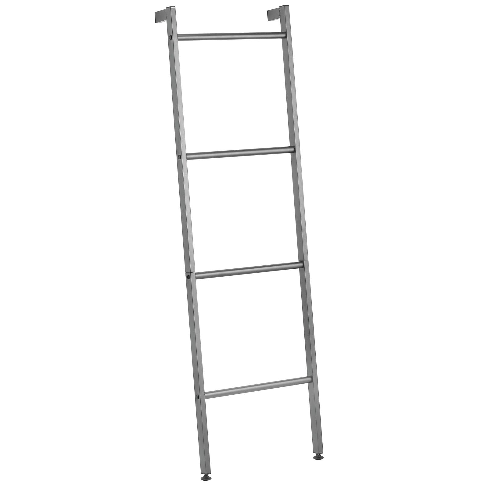 mDesign freistehende Handtuchleiter für das Badezimmer – Handtuchständer mit 4 Ebenen aus Metall – Handtuchhalter für Badetücher, Kleidung oder Zeitungen – Graphitgrau