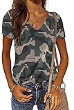 takko fashion küssnacht am rigi Damen Sommer Camouflage T-Shirt aus hochwertigem Stoff, Leicht, super weich, keine Falten, sehr angenehm zu tragen.