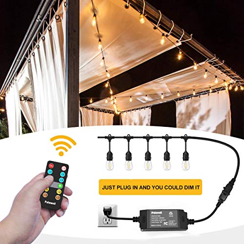 Outdoor/Indoor Dimmer, Wireless Remote Control Plug-in Dimmer Switch, 240W Power, 100FT Range, RC On/Off & Stepless Dimming (25% 50% 75% 100% Brightness Optional) for LED Dimmable String Lights - Thumbnail 4