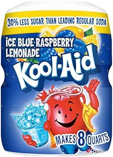 Kool-Aid Caffeine Free Blue Raspberry Lemonade Sweetened Powdered Drink Mix 12 Count 20 oz Canisters