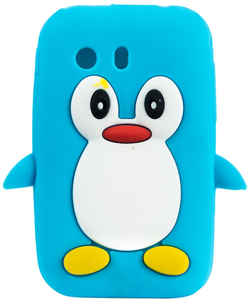 Purple Eyes Designer Penguin Back Case for Samsung Galaxy Y S5360 (Blue)