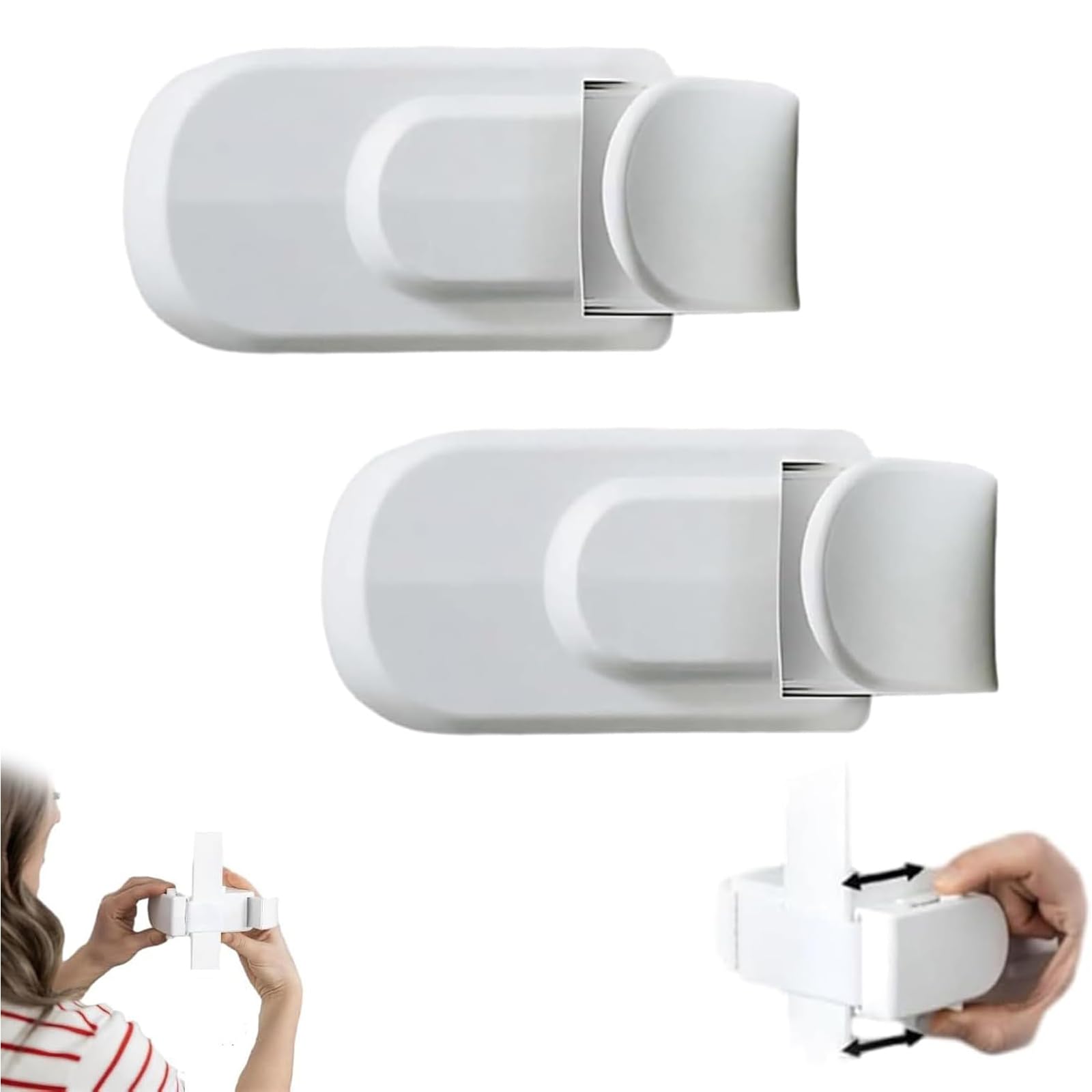 The Snap-On Door Lock Kids Can't Reach or Defeat, No Tools or Adhesives Required, Proof Door Lock Front Door, Simple Install, Home Safety Gift for Dogs & Cats (2pcs)