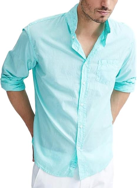 Amazon フランクアンドアイリーン Frank Eileen Luke メンズシャツ L295 Turquoise Light Poplin S シャツ 通販