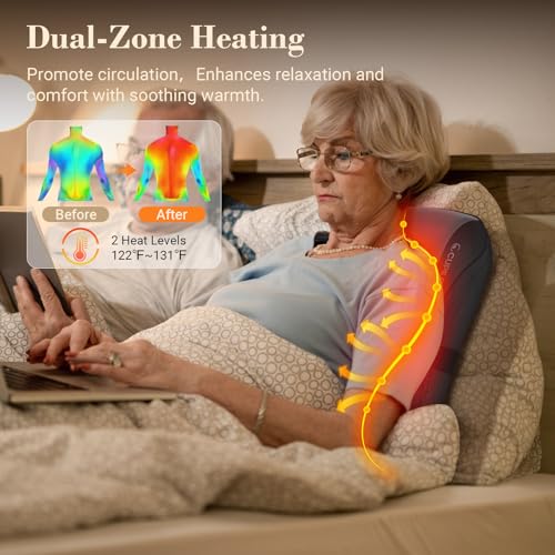 Image of CuPiLo Shiatsu Back Massager with Heat, FSA Eligible HSA, 8 Rotating Nodes