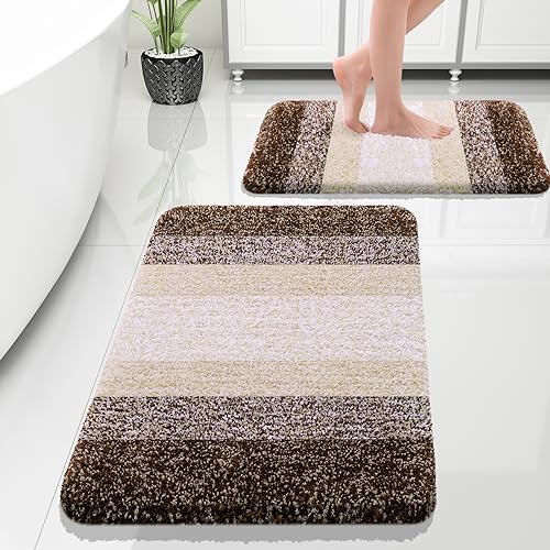 Photo 1 of OLANLY Luxury Bathroom Rug Set 2 Piece