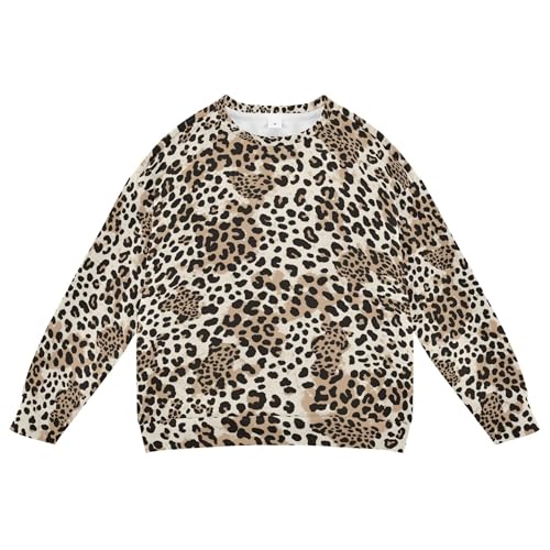 JUNZAN Leopard Or Modern Printed Big Girls Hoodie Sweatshirt Fleece Tops Clothing Shirts Athletic 4T