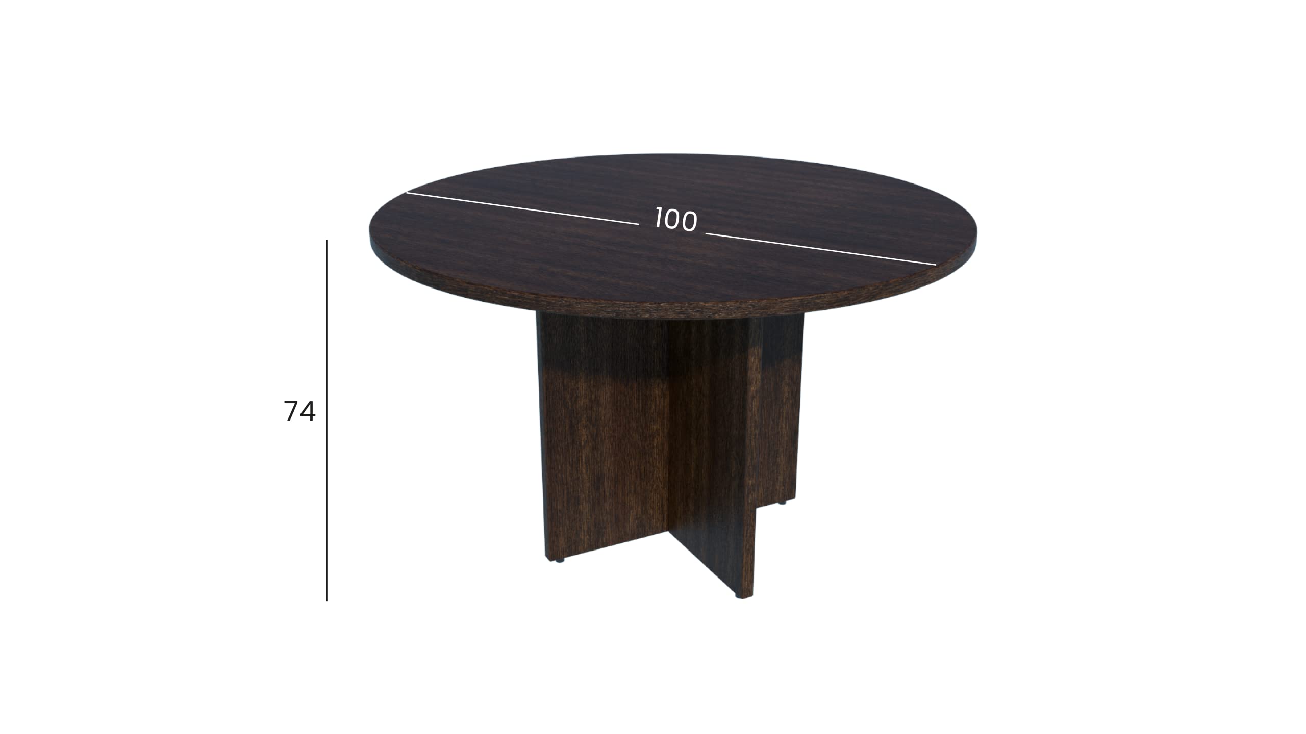 Mesa de Reuniones, Redonda. 100Ø. Color Wengue.