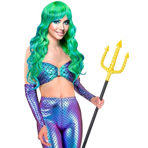 W WIDMANN MILANO Party Fashion - Goldene Spiralgabel mit schwarzem oder rotem Stab, Dreizack Poseidon, Meerjungfrauen, Teufel