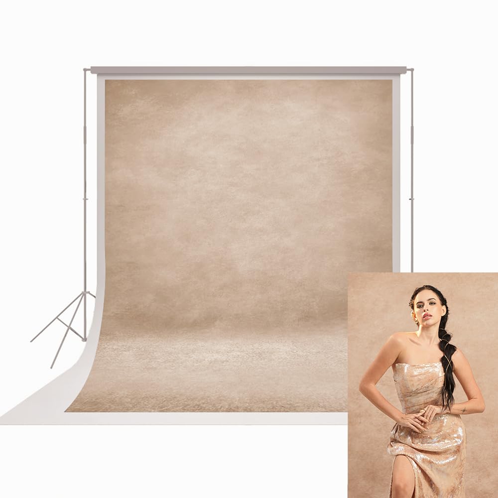 UrcTepics 6x8ft Red Abstract Photography Backdrop for Studio Portraits, Headshots - Textured Professional Background Cloth: 8×12 ft Beige