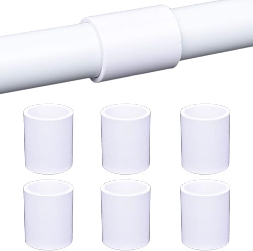 Acoplamiento de PVC de 1-14 pulgadas (paquete de 6), accesorios de adaptador de tubería de PVC (zócalo x zócalo) para estructura y marcos de PVC