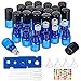 BENECREAT 30 Packung 2ml Rollerflaschen aus blauem Glas Nachfüllbare Flaschen mit ätherischen Ölen mit 2pcs Flaschenöffner, 10pcs Tropfen, 4pcs Trichter und Aufkleber für Öle, Aromatherapie