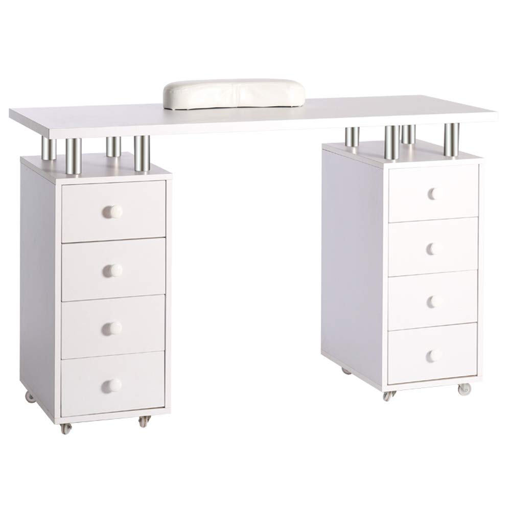 Warmiehomy Professional Manicure Table 8 Drawers Nail Table Station