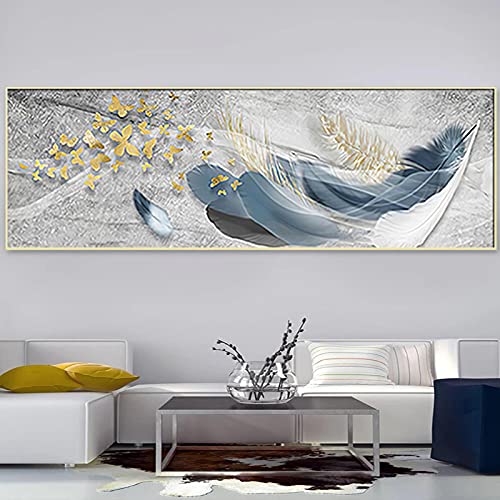 Impression sur toile plumes modernes affiches mur Art pour salon 60x180cm