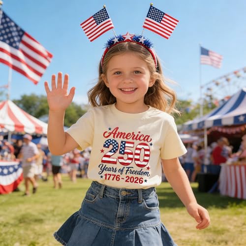 Image of Boys Girls Fourth of July Shirt Toddler Patriotic 4th of July Clothes for Kids 1-7 Years