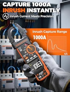 POROMETISTO Pinza Amperometrica Professionale 6000 Counts TRMS 1000 A con LoZ e VFD, 1000V CC/750V CA Voltmetro Amperometro CM06Pro, Misura AC/DC, Corrente d'Avviamento, NCV, Temperatura, etc