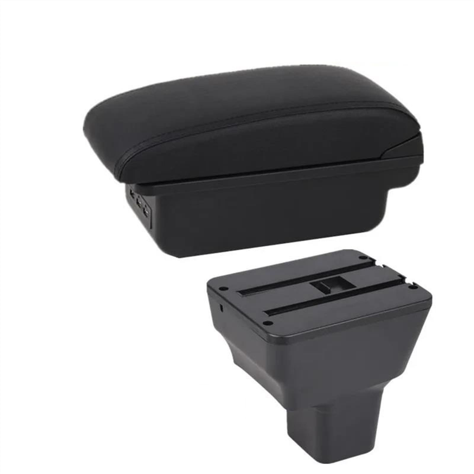 NOHEEU Car Armrest Box 2016-2024 Interior Dedicated Retrofit Storage Accessories For Kicks(B1 red line 3USB)