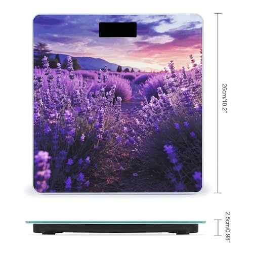 Báscula digital de baño púrpura lavanda de alta precisión miniatura 2