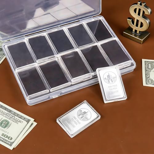 Caja para barras de plata 1 oz set 20 cápsulas transparentes miniatura 6