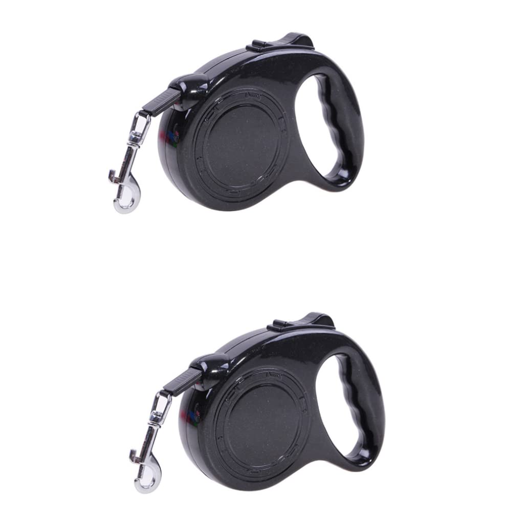 Guinzaglio retrattile portatile per animali domestici Corda da passeggio per cani durevole Allungabile Guinzaglio per cani lungo e robusto Guinzaglio con bottoni elastici in nylon 5 metri Nero