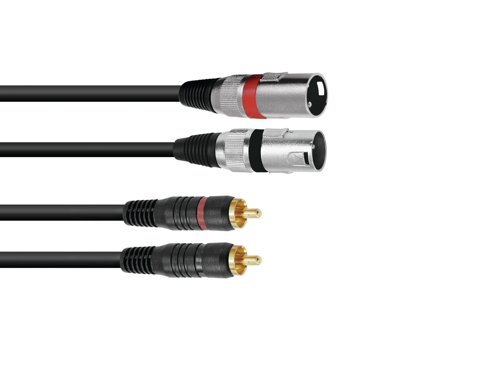 Omnitronic 3022522E XLR Câble adaptateur [2x XLR mâle 3 pôles - 2x Cinch-RCA mâle] 6.00 m noir