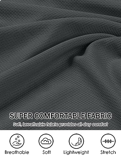 Aolesy Men's Basketball Shorts With Zipper Pockets 10 Inch Long Athletic Shorts For Men Lightweight Mesh Gym Workout Running Shorts, Dark Grey Medium #TOP5