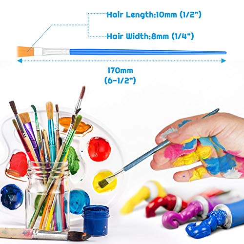 Anezus APB-06 50 Pcs Flat Paint Brushes For Touch Up, Anezus Small Paint Brushes thumb #3