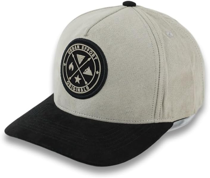 Urban Effort Mesh Back Cap - for Men and Women Baseball Hat 5-Panel Trucker Hat - Great Snapback Closure for Hunting & Hiking (Classic Snapback, Gray/Black)