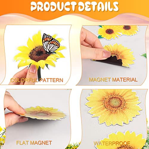 12 imanes decorativos de girasol para nevera miniatura 6