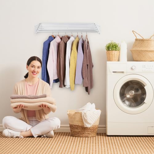 Wall-Mounted-Clothes-Drying-Rack-315-Wide-Foldable-Laundry-Hanger-Dryer-Rack-Collapsible-Hanging-Drying-RacksClothes-Drying-Rack-OutdoorsDrying-Rack-Wall-Mounted Wall Mounted Clothes Drying Rack 315 Wide Foldable Laundry Hanger Dryer Rack Collapsible Hanging Drying RacksClothes Drying Rack OutdoorsDrying Rack Wall Mounted