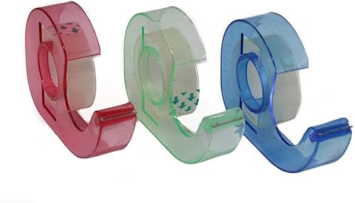 Miniatura 1 de Paquete de 3 cintas de celofán con dispensadores, acabado transparente y sin costuras, cortador integrado, versátil para el hogar, la oficina y la