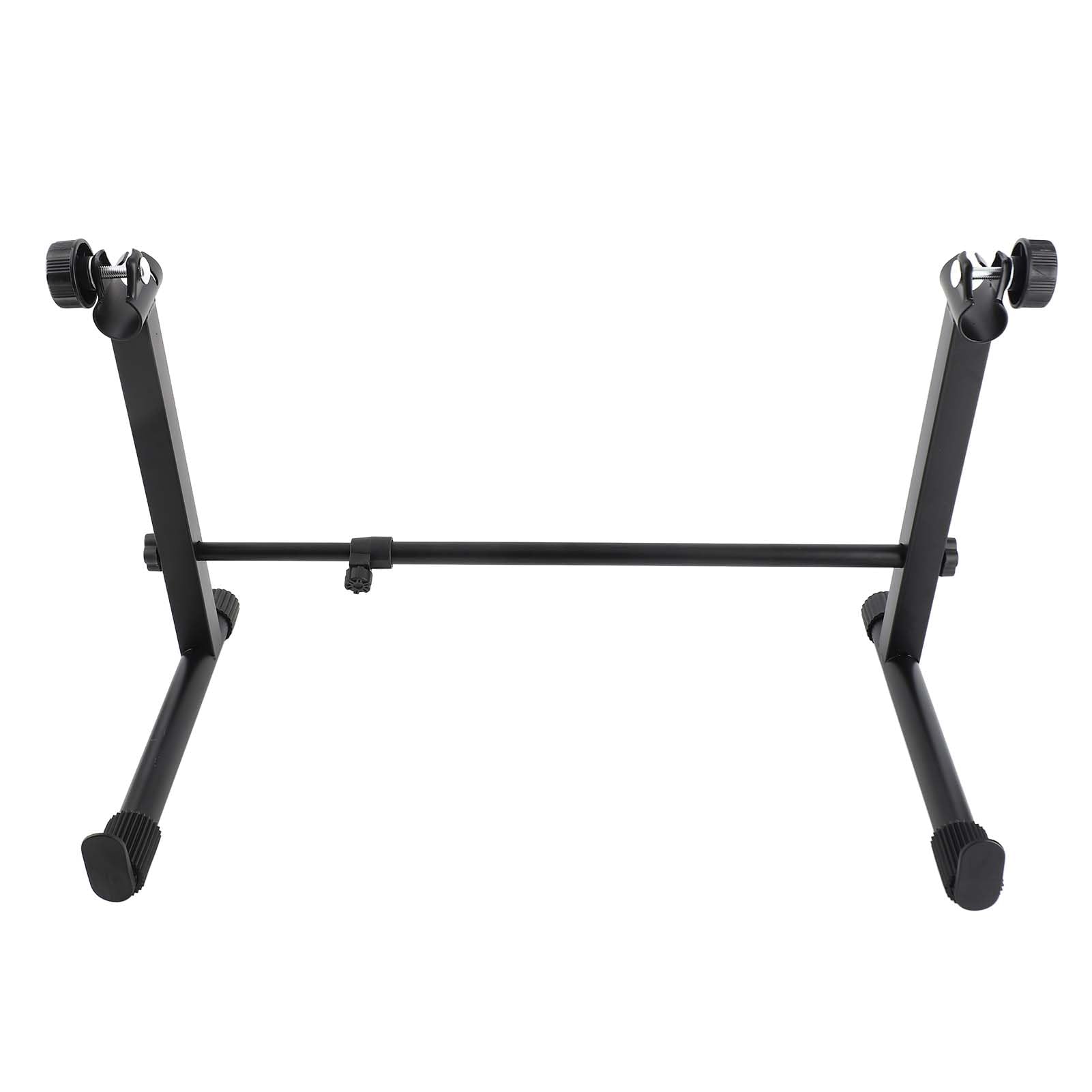 Ymiko Universal X Style Adjustable Electronic Piano Stand Riser Double Tier for Home Studio School Premium Steel Black
