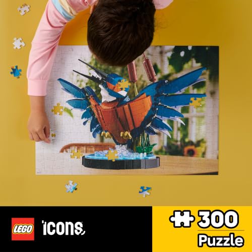 LEGO® Icons Oversized Kingfisher Puzzle, 300 Pieces | 300 Pieces, 21.25 x 15-inch, Featuring LEGO Kingfisher Bird Model, Holiday Stocking Stuffers, Gifts, Presents, Ages 8+ — view 2