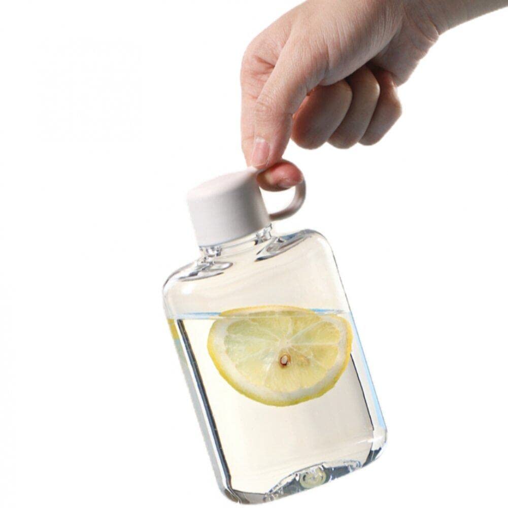 Hrippy Mini Water Bottle Flat Clear Portable Pad Drinks Kettle Notebook Milk Handbag Water Bottle