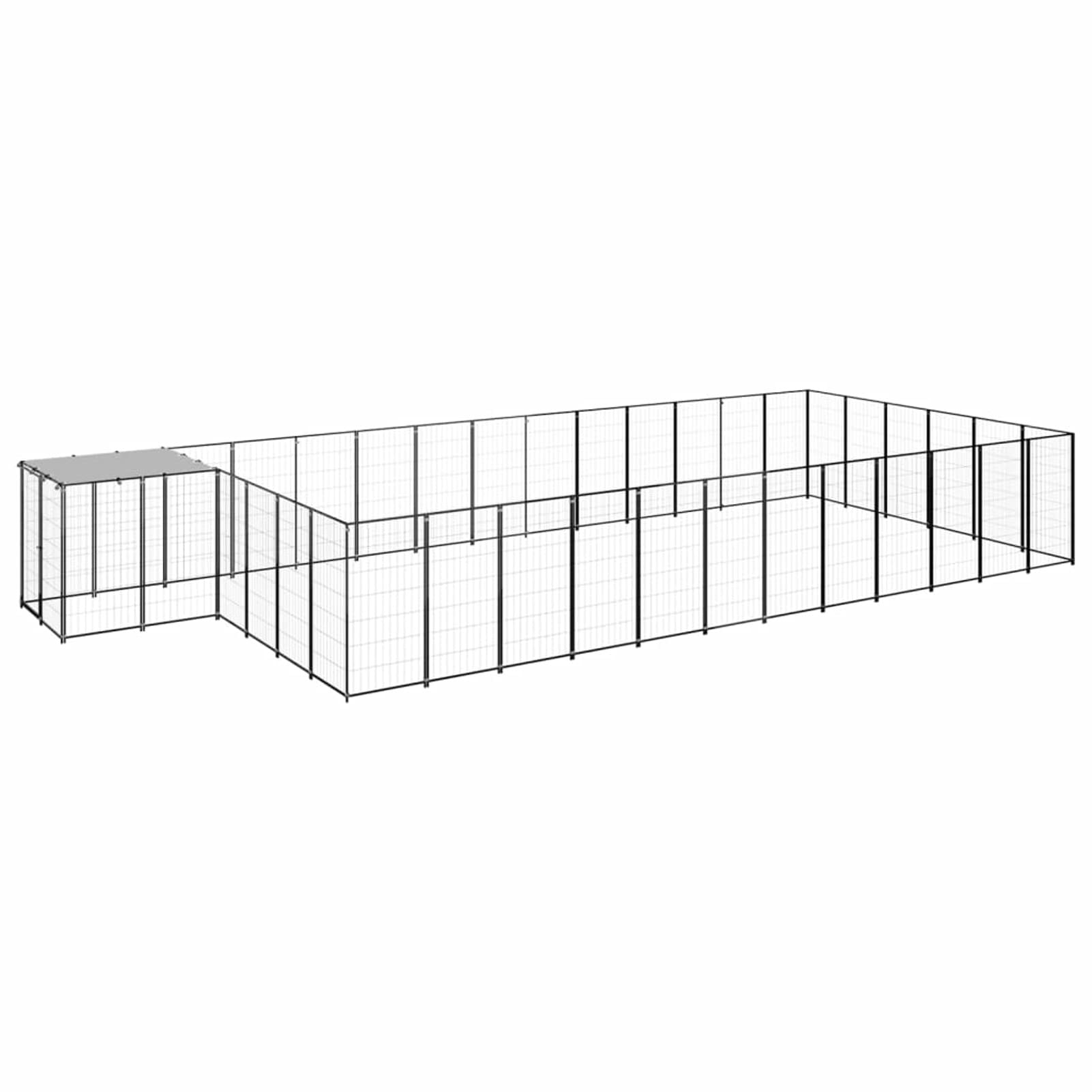 ZEYUAN Gabbia per Cani da Esterno Recinto per Cani Recinto per Cani da Esterno Gabbia Cane Gabbia per Cani Gabbia per Cani Nera 22,99 m² in Acciaio