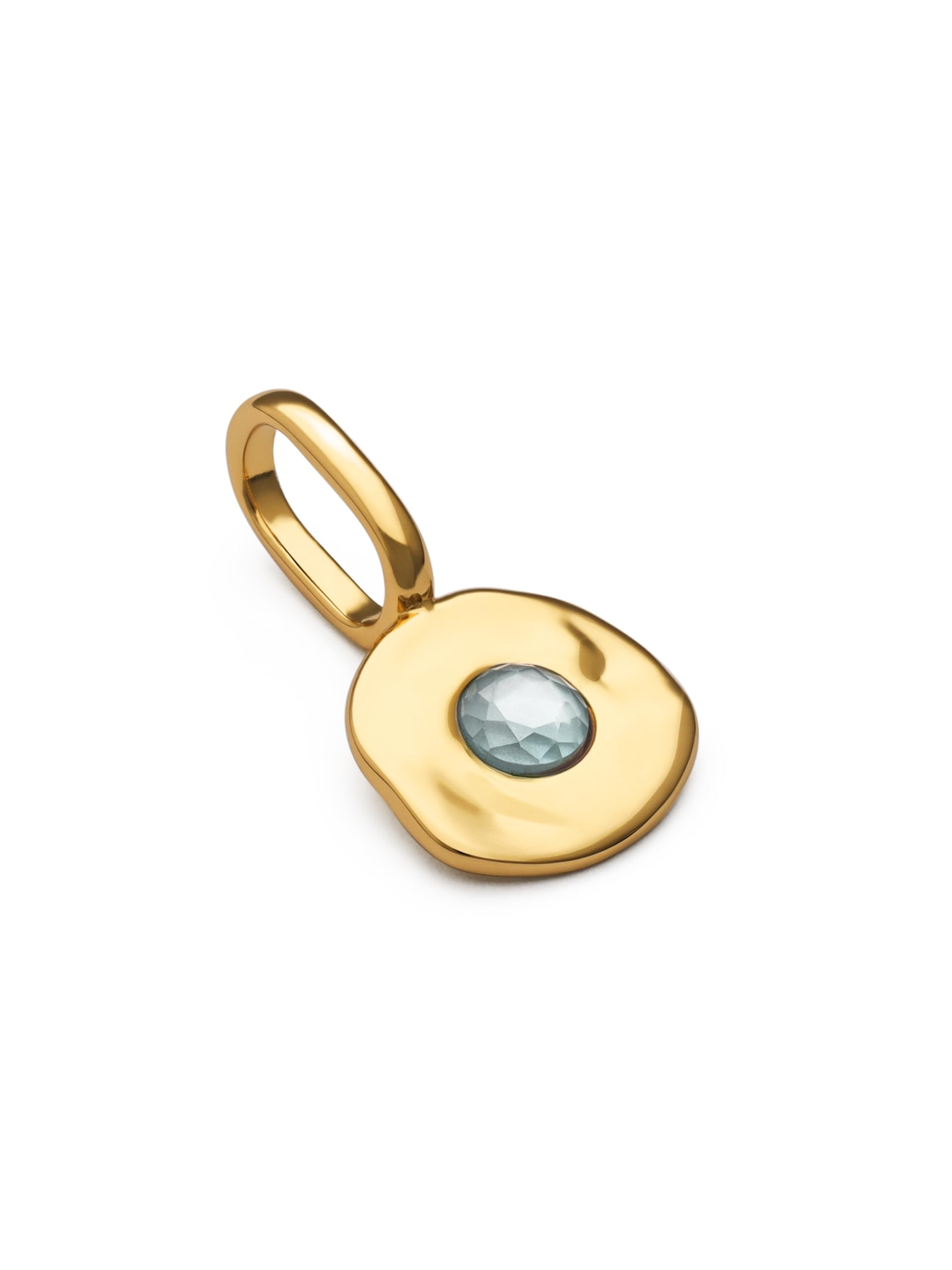 SINGULARU - Charm Mini Birthstone en argent sterling plaqué or 18 carats et zircon. Bijoux pour femme.