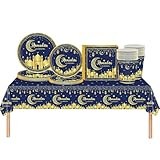 Design: cet ensemble de couverts Eid Al - Adha Mubarak présente des lumières dorées et des motifs de château, d'étoiles et de lune, ce qui en fait un élément classique de la décoration du Ramadan. Il peut ajouter une ambiance chaleureuse et lumineuse à votre décoration de table, ce qui en fait le complément parfait pour les fêtes à thème du ramadan