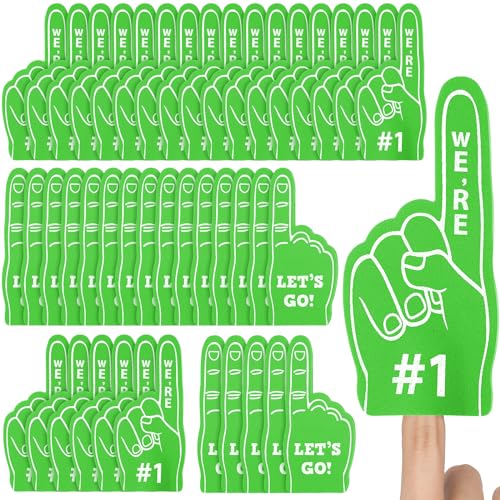 Doigt en mousse #1 vert pour supporter lot de 48 mini mains anniversaire basket