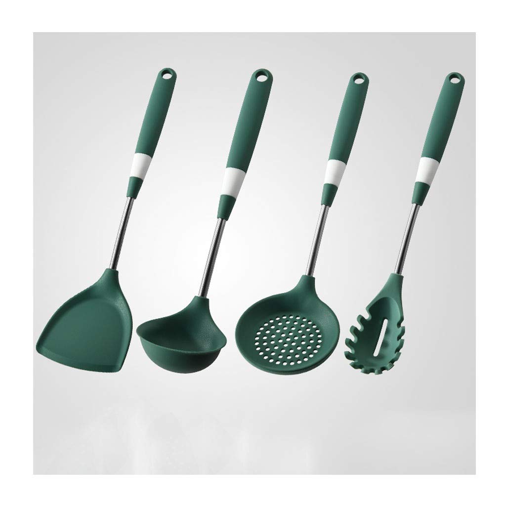 Espátula for utensilios de cocina, juego de herramientas, antiadherente y resistente al calor, utensilios de cocina de acero inoxidable for el hogar, juego de espátula de silicona, espátula d