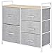 HOMCOM Commode Meuble de Rangement 5 Tiroirs Amovibles pour Chambre Salon Cuisine 83 x 29 x 77 cm Gris